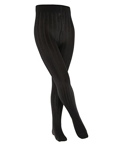 FALKE Uniseks - dzieci Rajstopy Classic Rib K TI Bawełna grube jednokolorowe 1 Para, Czarny (Black 3000), 110-116 (3-6 lata)