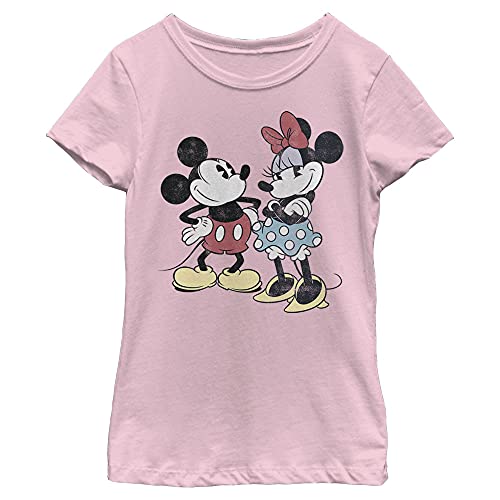 Disney Mickey Minnie Retro koszulka dziewczęca (1 opakowanie), Jasnoróżowy, L