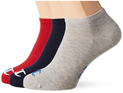 Champion Skarpety dziecięce, uniseks (3 sztuki), Multicolore (Rosso/Grigio Melange Chiaro/Blu Marino), 39-42 EU (6-8 UK)
