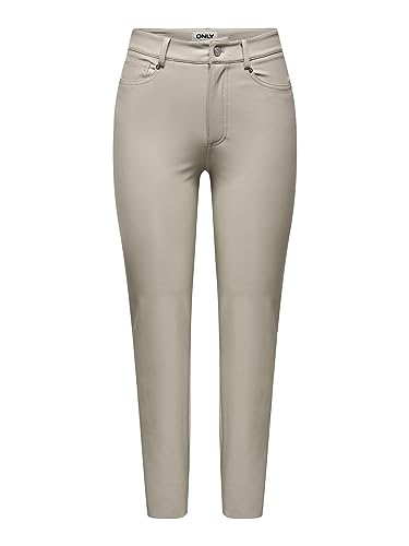 ONLY Spodnie damskie ze sztucznej skóry, Silver Lining, M