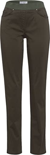 Raphaela by Brax Damskie spodnie Pamina z dżerseju na zimę, z bawełny, slim, zielony (Dark Olive 32), 38W / 32L