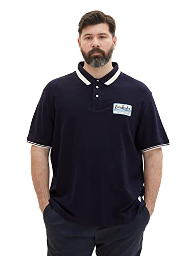 TOM TAILOR Męska koszulka polo 1038575 plussize 10668-Sky Captain Blue, 3XL, 10668 - Sky Captain Blue, 3XL