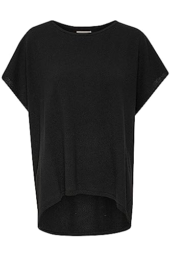 Part Two Women Waistcoat Szerokie szelki Crew Neck Luźny krój z dzianiny Top, czarny, S
