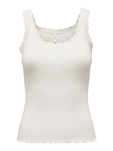 ONLY Damski Onlxena S/L Lace JRS Top, Cloud Dancer, M, Cloud Dancer, M