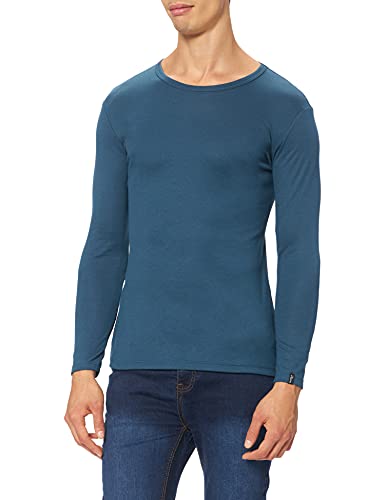 Trigema Męska koszulka z długim rękawem 602501, Szafirowy melanż, S