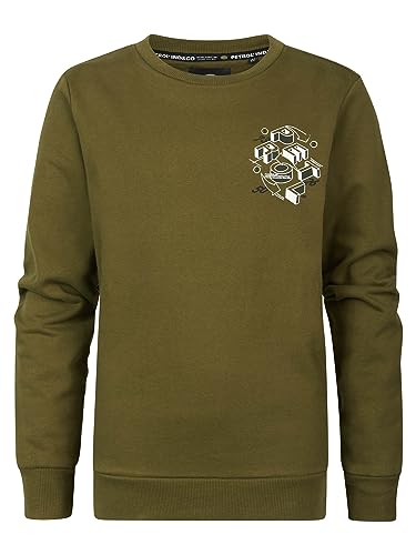 Petrol Industries Boys Sweater Round Neck Bluza dziecięca, Dark Moss, 8 lat