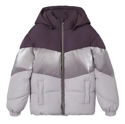 NAME IT Dziewczęca kurtka puchowa NKFMILLE Block FOIL NOOS kurtka buforowa, Arctic Dusk, 122, Arctic Dusk, 122 cm