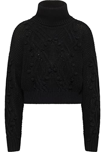 aleva Damski sweter z golfem z dzianiny 19025286-AL04, czarny, XL/XXL, czarny, XL-XXL
