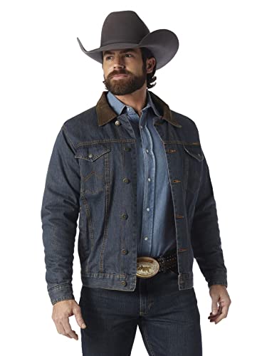 Wrangler Western Style Męska kurtka dżinsowa z podszewką, Dżins/Koc, L wysoki