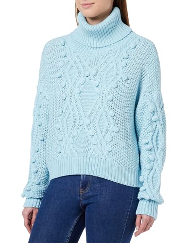 caneva Damski sweter z golfem, jasnoniebieski, M-L