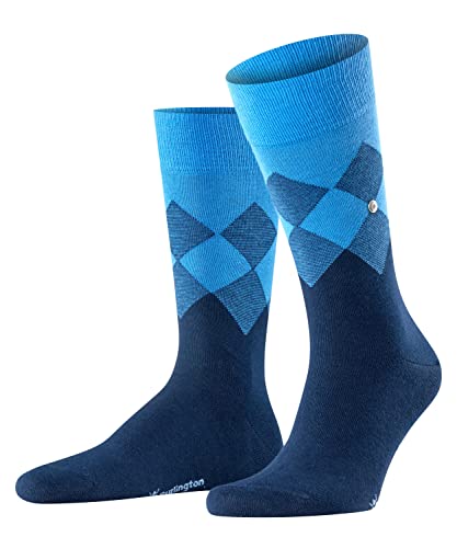 Burlington Mężczyźni Skarpety Hampstead M SO Bawełna z wzorem 1 Para, Niebieski (Marine 6120), 40-46