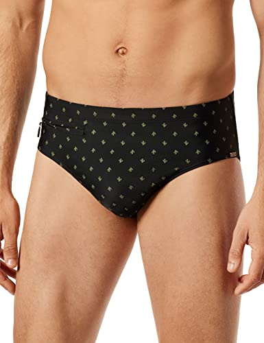 Schiesser Badehose Slip Strój kąpielowy męski, czarny, M
