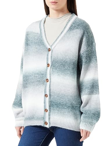 aleva Damski sweter z dzianiny z guzikami 10424755-AL04, czarny, wielokolorowy, XL/XXL, Czarny, wielowarstwowy, XL-XXL