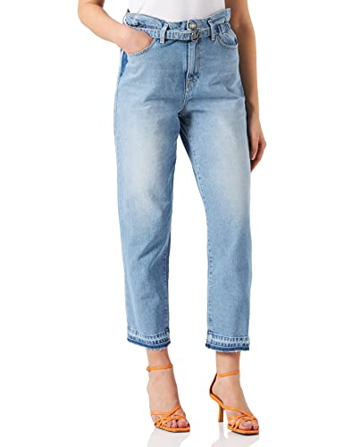 PINKO Damskie spodnie Flexi Maddie 5 MOM PJ627 Denim, F14_Ombra BLU, 29