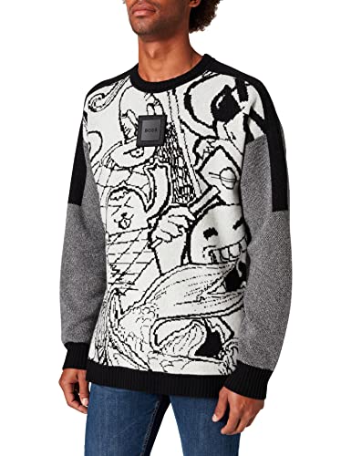 Hugo Boss Ratoni sweter męski, casual, 50462428, biały, S, White100, S