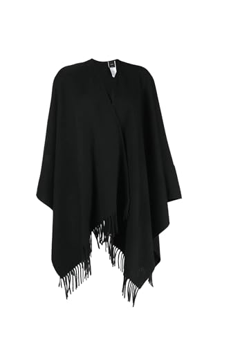 Pinko Segunda Poncho Wełna Soft Szaliki Damskie, Z99_NERO LIMOUSINE, rozmiar uniwersalny