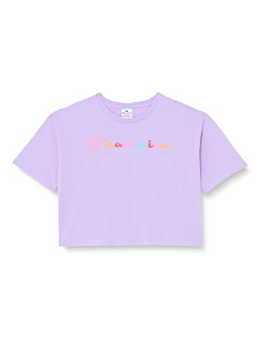 Champion Legacy American Classics-Logo Croptop Oversized S/S T-Shirt Dziewczyny i Dziewczyny, lawenda, 11-12 lat