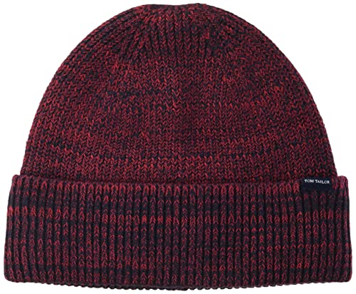 TOM TAILOR Męskie czapka basic 1026773, 25419 - Navy Red Mouliné, ONESIZE