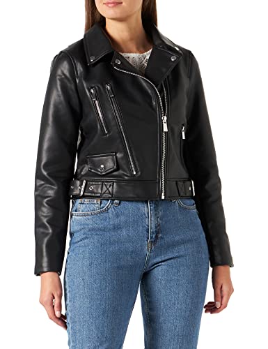 Morgan Damska kurtka Blouson Court Faux Cuir 22-gemmma, czarna, 36