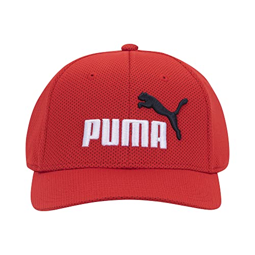 PUMA Unisex - czapka z daszkiem dla dorosłych Evercat Mesh Stretch Fit Cap, czerwony/niebieski, L-XL