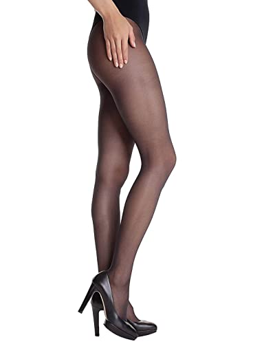 Dim damskie rajstopy dzianinowe 25 den Collant Diam's Jambes Fuselées,Uni - czarne - 2 (rozmiar producenta: 2)