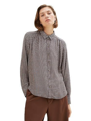 TOM TAILOR Bluzka damska, 33994 - Mahogany Navy Small Check, 44