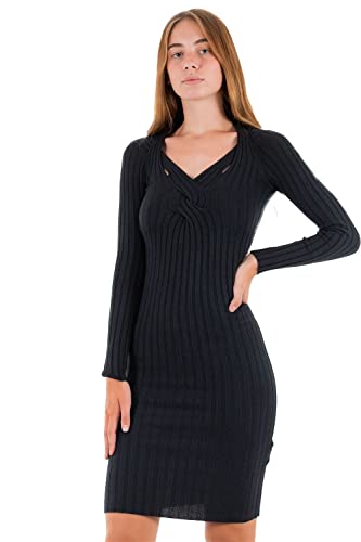 Guess Damska sukienka z dzianiny Gabrielle, czarny, XL