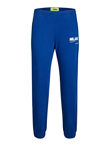 JACK & JONES Damskie spodnie dresowe Jjxx Jxbianca Hw Relaxed Vint Sweatpants Sn do biegania, Sodalite Blue/Print:bright White Milano Print, M