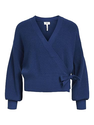 Object Objmalena L/S zawijany kardigan Noos damski, Niebieska nieruchomość, XS