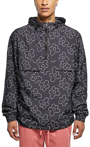 Urban Classics Kurtka męska Flower AOP Pull Over Jacket, czarny kwiat, 3XL