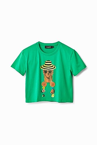 Desigual Damska koszulka z krótkim rękawem, zielony, L
