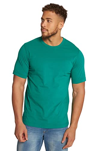 JP 1880, Męski t-shirt z okrągłym dekoltem, butelkowa zieleń, XL