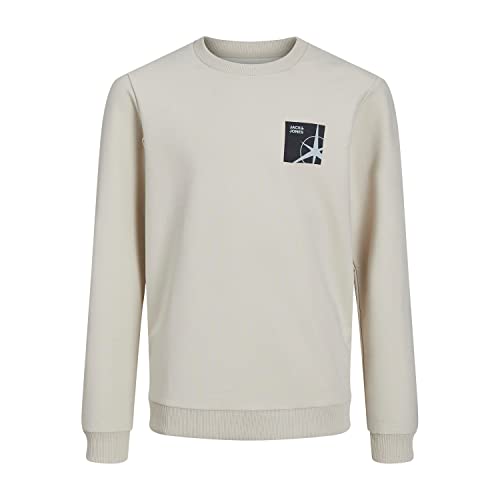 Jack & Jones Junior Bluza chłopięca Jcofilo Sweat Crew Neck Sn Jnr, Moonbeam, 128