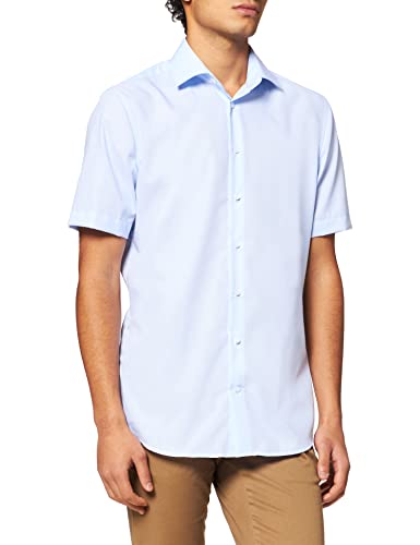 Seidensticker Męska koszula biznesowa Craig 1/2, niebieski (niebieski 14), 40