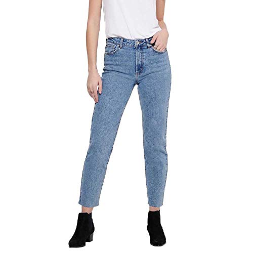 ONLY Dżinsy damskie o prostym kroju ONLEmily HW Cropped Ankle, jasnoniebieski (light blue denim), 25W / 30L
