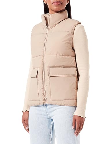 Champion Legacy Odkryty W-Crickle Nylon S-l High-Neck Kamizelka Kobiety, Brązowy piasek, M