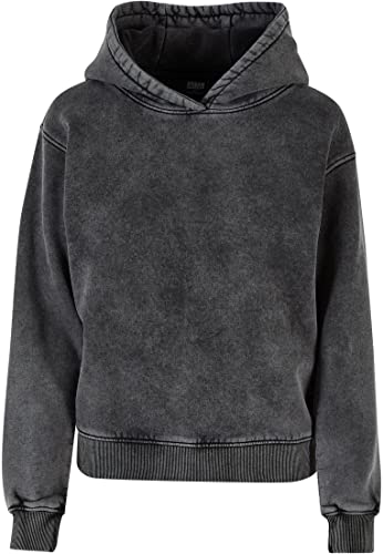 Urban Classics Damska bluza z kapturem Ladies Stone Washed Hoody Black XL, czarny, XL