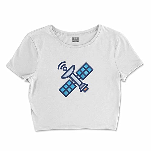 Bona Basics, Damski T-shirt basic, z nadrukiem cyfrowym, 100 bawełny, biały, swobodny, damski top, rozmiar: L, biały, L Krótki