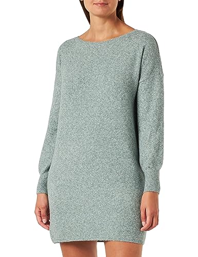 Bestseller A/S Damska sukienka VMDOFFY LS Boatneck Knee Dress GA Boo, Dark Forest/Detail:Melange, S, Dark Forest/Detail:melange, S