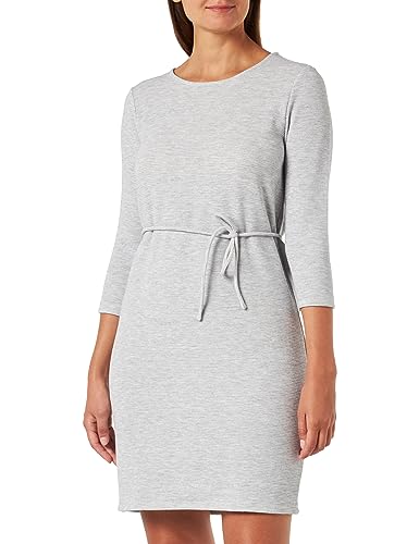 Bestseller A/S Damska sukienka VMCINA 3/4, krótka sukienka JRS Boo, jasnoszara melanż, L, Light Grey Melange, L