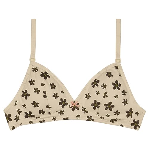 Dim biustonosz dziewczęcy z fiszbinami wyjmowane pianki bawełniane x1, kwiaty, 70A