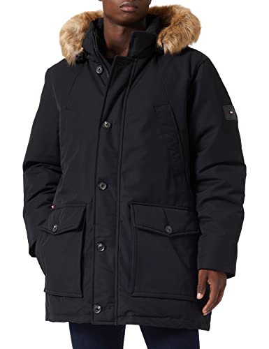 Tommy Hilfiger Męska kurtka zimowa Rockie Down Parka z puchem, czarny, 3XL