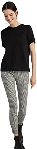 Springfield Damskie spodnie chinosy z legginsami, czarny/biały, rozmiar 44, czarny/biały, 40