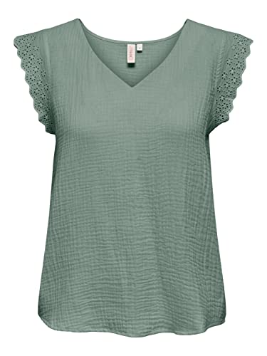 ONLY Women's ONLTHYRA SL Mix TOP WVN T-Shirt, Lily Pad, XS, Lily Pad, XS