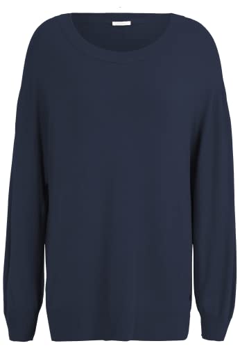 Tamaris Damska bluza Bari Crew, niebieski (Blueberry), 42