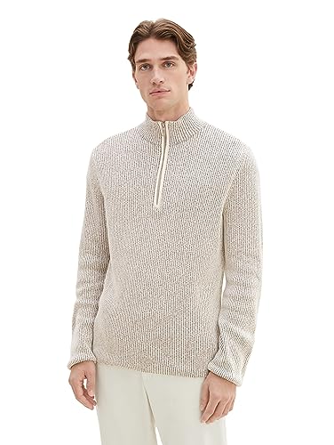 TOM TAILOR sweter męski, 32742 – beżowy granatowy mouline, M