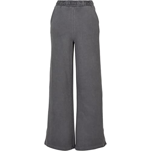 Urban Classics Damskie spodnie z grubego materiału frotte, z rozcięciem, Darkshadow, M