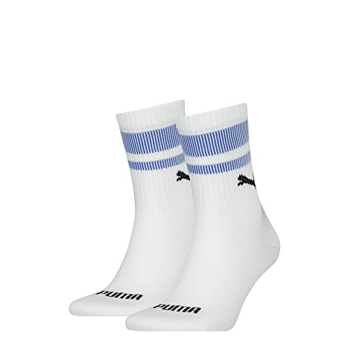 PUMA Rajstopy uniseks New Heritage Short Crew Hosiery, białe Benjamin Blue, rozmiar 35–38, Biały Benjamin Blue, 35-38 EU