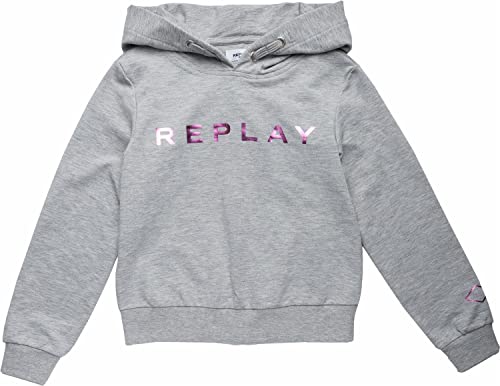 Replay Chłopięca bluza z kapturem, M04 szary melanż, 8 Lat