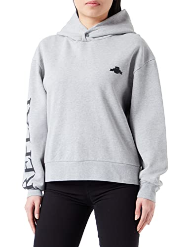 Replay Damska bluza z kapturem z kapturem, szara (Melange Grey M08), S, M08 Melange Grey, S